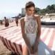 Muse by Berta 2018 BIATRIS Ivory Open Back Sweep Train Halter Sleeveless Aline Beach Chiffon Beading Summer Wedding Gown - HyperDress.com