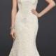 Oleg Cassini Strapless Lace Trumpet Wedding Dress Style CRL277