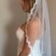 Bridal veil with comb, white veil, ivory veil, champagne viel lace veil