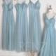 Dusty Blue Tulle Mix Match Bridesmaid Dress,Ruched Bodice Wedding Dress,A Line Prom Dress,Formal Dress Full Length(HS455/HS452/HS451/HS453)