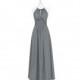 Steel_grey Azazie Bonnie - Chiffon Halter Floor Length Back Zip Dress - Charming Bridesmaids Store