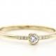 Diamond Engagement Ring ~ Simple Diamond Ring ~ Micro Pave Minimalist Engagement Ring ~ Thin Bezel Set Diamond ring