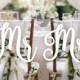 Wedding Decor.Chair Signs. Mr and Mrs  Chair Signs.