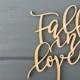 Fall in Love Wedding Cake Topper 5" inches, Event Anniversary Honeymoon Autumn Script Unique Laser Cut Toppers by Ngo Creations