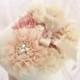 Vintage Ring Bearer Pillow, Hand Dyed  Blush, Dusty Rose and Cream Wedding Pillow Custom colors too