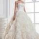 Stunning Lace & Organza Satin & Satin Ball gown Strapless Neckline Natural Waist Sleeveless Beaded Floor-length Wedding Dress - overpinks.com