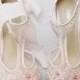 Blush Nude Pink Illusion T Strap Beaded and Flower Embellished Wedding Shoes Bridal Heels Bella Belle Paloma Blush