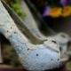 Something Blue Wedding Heels . Blue Lacy High Heels . Bridal Shoes . Vintage Lace Wedding Shoes .  Comfy High Heels . Something Blue Shoes