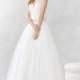 Ella Rosa Spring/Summer 2017 BE387 Tulle Ivory Appliques Detachable Open Back Sleeveless Illusion Ball Gown Wedding Gown - Brand Prom Dresses