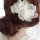 Bridal silk flower on comb, wedding headpiece,  Sheer Beauty handmade silk organza flower, wedding hair accessories, many colors Style 304