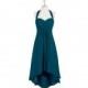 Ink_blue Azazie Annabel - Halter Chiffon Asymmetrical Back Zip Dress - Charming Bridesmaids Store