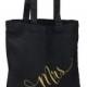 Black And Gold Mrs Wedding Welcome Tote Bag