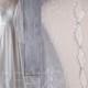 Off White Chiffon Lace Bridesmaid Dress with Long Sleeve, V Neck Wedding Dress Train, Luxury Ball Gown Floor Length (L240)