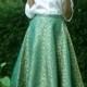 Green Brocade  Skirt