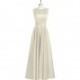 Taupe Azazie Jakayla - Floor Length Keyhole Boatneck Satin Dress - Charming Bridesmaids Store