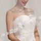 Romantic Flower Lace Edge Bridal Drop Veil, White, Ivory, Red, White Wedding Veil, Wedding Veil, Ivory Bridal Veil, Red Bridal Veil