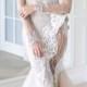 Unique Sheer Long-Sleeve Embellished Wedding Dress