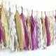 Plum and Gold Tassel Garland - Princess Birthday Party Decor, Wedding and Baby Shower Decorations