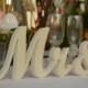 Wedding Mr & Mrs signs for Table Decoration - Ivory with GOLD dust on picture 1, Lavender on pic 5