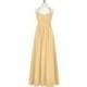 Gold Azazie Claudia - Strap Detail Sweetheart Floor Length Chiffon Dress - Charming Bridesmaids Store