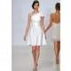 Amsale SS13 Dress 16 - One Shoulder Amsale Spring 2013 White A-Line Mini - Rolierosie One Wedding Store
