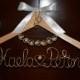 Personalized Bridal Hanger with "PEARL NECKLACE " 1 Line of Text, Custom bridal hanger,Wedding hanger,Pearls hanger,Bridal gift
