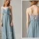 Bridesmaid Dress Dusty Blue Tulle Wedding Dress,Spaghetti Straps Maxi Dress,Ruched Sweetheart Prom Dress,Illusion Lace Back Ball Gown(HS509)