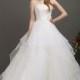 New Design A-Line Strapless Chapel Train Organza Wedding Dress CWLT13096 - Top Designer Wedding Online-Shop