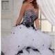 White/Black Embellished Organza Ballgown by Quinceneara Collections - Color Your Classy Wardrobe