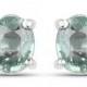 Gorgeous Natural Oval Cut .62CT (each) Green Sapphire Stud Earrings