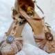 Gatsby .. T-Strap..1920s wedding shoes..antique lace ..Vintage Wedding.. personalized custom design... FREE Postage in US ..