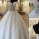 Unique Design One Shoulder See Through A-line Lace Tulle Wedding Dresses, WD0172