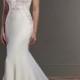 Short Strapless Lace Trim Overskirt Wedding Dress