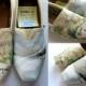 Bride's Love Story Wedding Shoes, Unique Hand Painted TOMS, Custom TOMS, Wedding Flats, Painted Wedding Shoes, Gift for the Bride