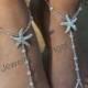 Rhinestone Starfish Foot Jewelry Wedding Starfish Barefoot Sandal Soleless Shoes  Bridesmaid Gift Starfish Jewelry Flower Girl