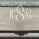 Monogrammed Rustic Rectangular Glass Wedding Ring Box
