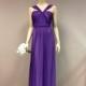 Purple Chiffon Bridesmaid Dress Wedding Party Formal Wear Halter Neck Prom Gown Elegant Wear Mother of the bride - Hand-made Beautiful Dresses