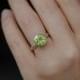 18K Gold Peridot Ring - Peridot Solitaire Engagement Ring - Green Gemstone Gold Ring - Peridot Engagement Ring - Made to Order FREE SHIPPING