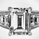 A Perfect 4CT Emerald Cut Russian Lab Diamond Engagement Wedding Anniversary Ring