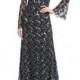 Long-Sleeve Paillette-Embellished Gown