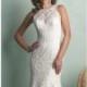 High Neckline Wedding Gown by Allure Bridals - Color Your Classy Wardrobe