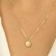 14K White Gold Round Coin Necklace