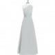 Silver Azazie Ashley - Chiffon One Shoulder Floor Length Strap Detail Dress - Charming Bridesmaids Store
