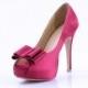 Fuchsia Pink Wedding Shoes, Dark Pink Bridal Shoes, Deep Pink Wedding Shoes with Bow, Fuchsia Pink Wedding Shoes, Pink Bridesmaid Shoes