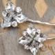 Pair of Art Deco rhinestone hair pins, set, 1920s, weddings, rustic, bridal, jewelry, country, vintage jewelry, set, Art Deco, hair pins