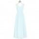 Mist Azazie Eileen - Chiffon And Lace Floor Length V Neck Illusion Dress - Charming Bridesmaids Store