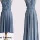Steel blue Bridesmaid Dresses, gown convertible dress, infinity dress, maternity dress, party dress, wrap Dress C56# B56#