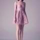 Marvelous Tulle & Satin Jewel Neckline A-Line Short Cocktail Dresses With Lace Appliques - overpinks.com