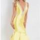 Yellow Mikado Mermaid Gown by Rachel Allan Prima Donna - Color Your Classy Wardrobe
