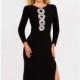 Black Beaded Long Sleeved Gown by ASHLEYlauren - Color Your Classy Wardrobe
